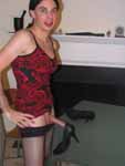 crossdresser playing with her shoes