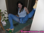 crossdresser in wet pantyhose